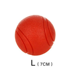 "HOOPET rubber ball dog toy in red color, designed for durable play"