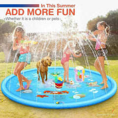 150cm Pet Play Splash Mat with water spray for kids and dogs, outdoor fun.