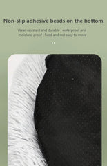 "Round plush pet bed in soft fabric, ideal for keeping pets warm in winter"machine washable dog beds