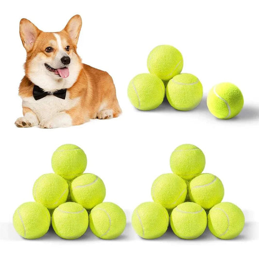 6 PCS 5cm tennis balls for dog launcher, elastic and durable dog toy.