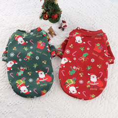 Pet Clothing Pet Dogs Cats Home Clothes Plush Christmas Autumn and Winter Atmosphere Clothing Small and Medium-sized Dogs