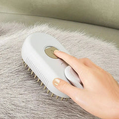 "3-in-1 pet spray massage brush for grooming cats and dogs with steam spray"