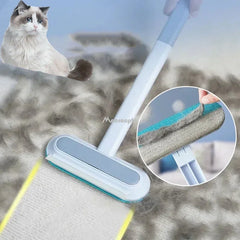 Multi-function pet hair remover brush for cats and dogs, manual lint cleaner for carpets and furniture.