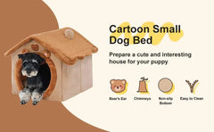Foldable pet house with removable washable bed for small dogs and cats, easy storage and stylish design.