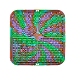 Silicone pet lick mat for dogs with slow feeder design and strong suction for bath distraction.