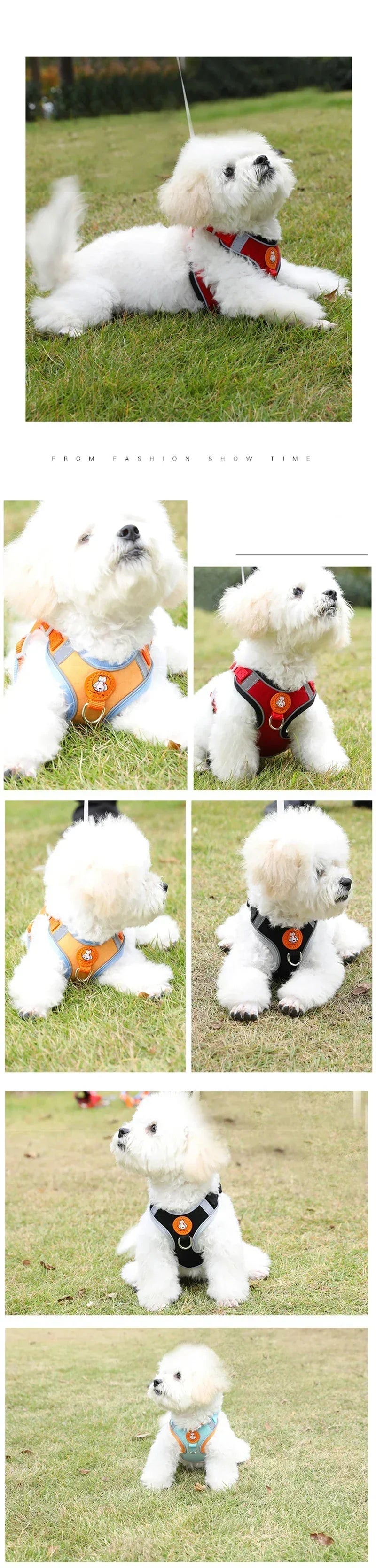 -Pull Reflective Dog Harness & Leash Set - Adjustable & Breathable No-pull reflective dog harness and leash set with adjustable straps and breathable material, ideal for safe, comfortable walks with dogs or cats.