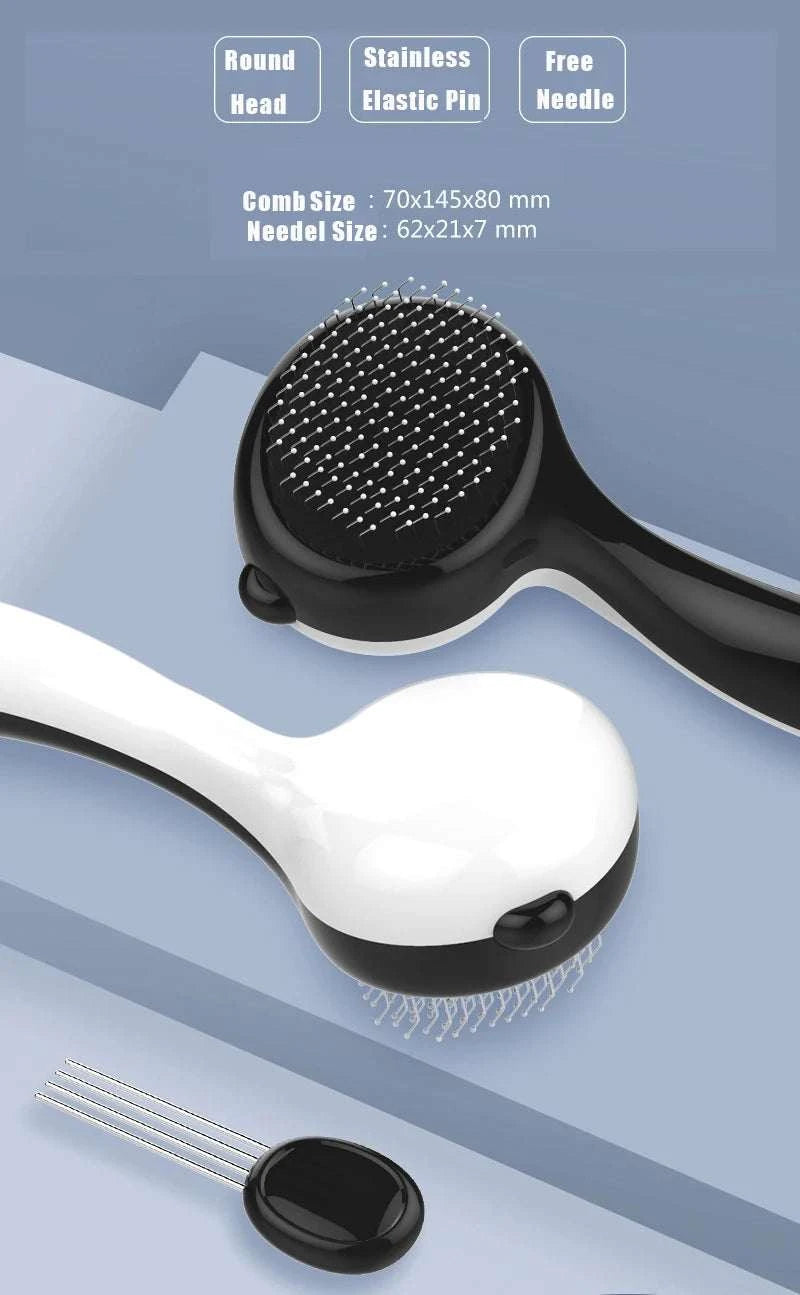 "7-in-1 pet grooming tool for cats and dogs, combining shedding control and hair removal features"