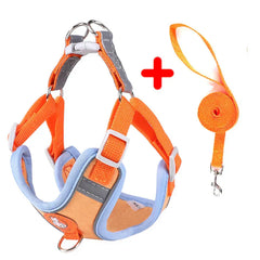 -Pull Reflective Dog Harness & Leash Set - Adjustable & Breathable No-pull reflective dog harness and leash set with adjustable straps and breathable material, ideal for safe, comfortable walks with dogs or cats.