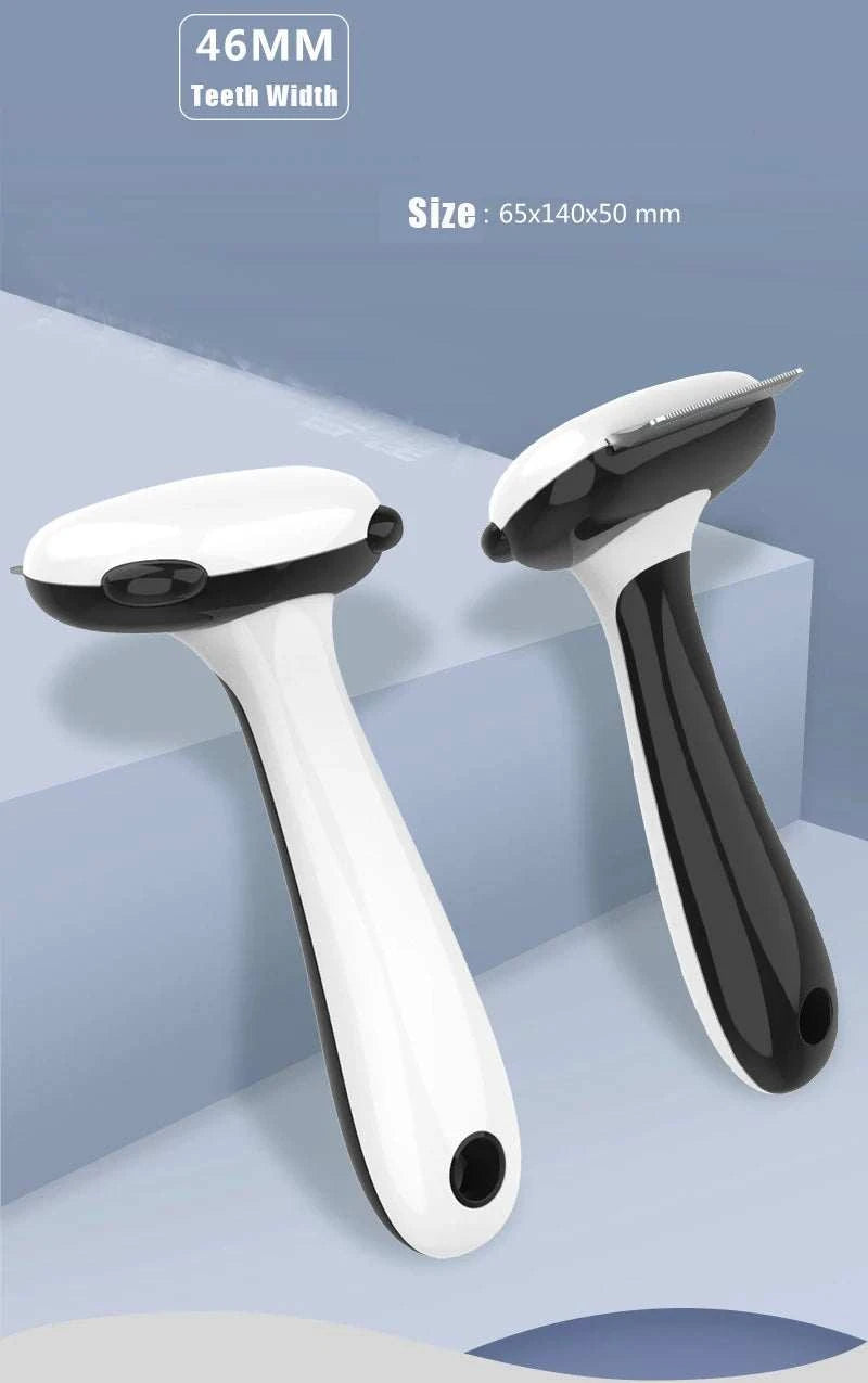 "7-in-1 pet grooming tool for cats and dogs, combining shedding control and hair removal features"