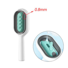 "Double-sided pet hair removal brush for cats and dogs with grooming wipes"