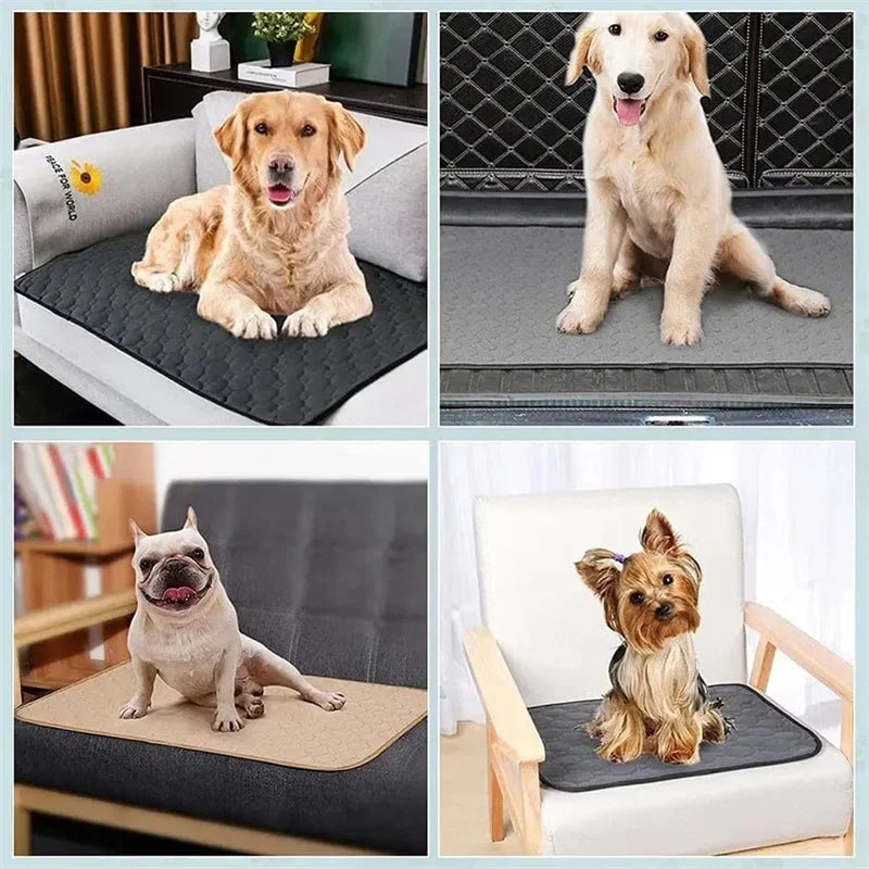 "Washable dog pet diaper mat, absorbent and waterproof for training and car seats"