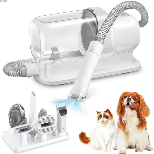 Dog Grooming Vacuum & Pet Grooming Kit with 2.3L Dust Cup and specialized brushes.