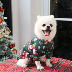 Pet Clothing Pet Dogs Cats Home Clothes Plush Christmas Autumn and Winter Atmosphere Clothing Small and Medium-sized Dogs
