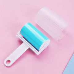 Washable sticky roller for pet hair removal, reusable and portable design.