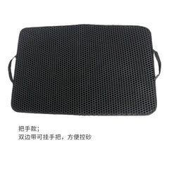 "EVA double layer cat litter mat with honeycomb design for trapping litter"