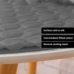 "Grey ice silk cooling pad for small pets, ideal for summer comfort"