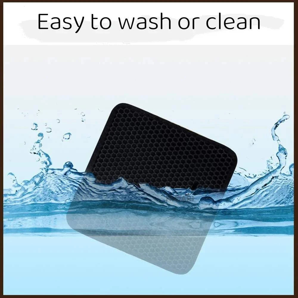 Cat waterproof litter trapping mat, double layer, non-slip, washable, easy to clean.