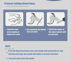 7-in-1 pet grooming hair removal tool instructions for nail trimming.