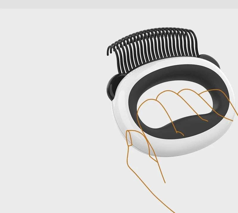 "7-in-1 pet grooming tool for cats and dogs, combining shedding control and hair removal features"