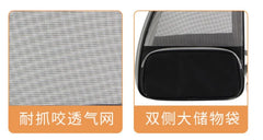 "Breathable canvas cat backpack with mesh panels for airflow and comfort"