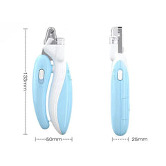 Professional pet nail clippers with LED light and ergonomic handle for safe grooming.