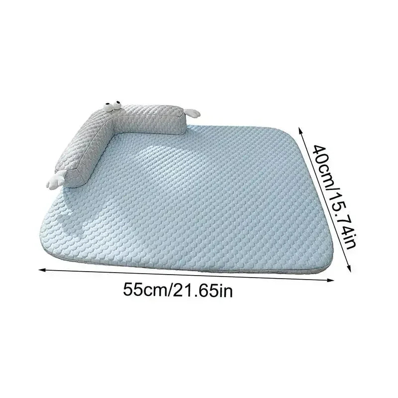 "Pet cooling ice pad for dogs and cats, washable and self-cooling for summer comfort"