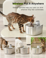 "APETDOLA 4L wireless cat water fountain with auto sensor for fresh automatic dog water bowl pet drinking water"