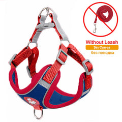 -Pull Reflective Dog Harness & Leash Set - Adjustable & Breathable No-pull reflective dog harness and leash set with adjustable straps and breathable material, ideal for safe, comfortable walks with dogs or cats.