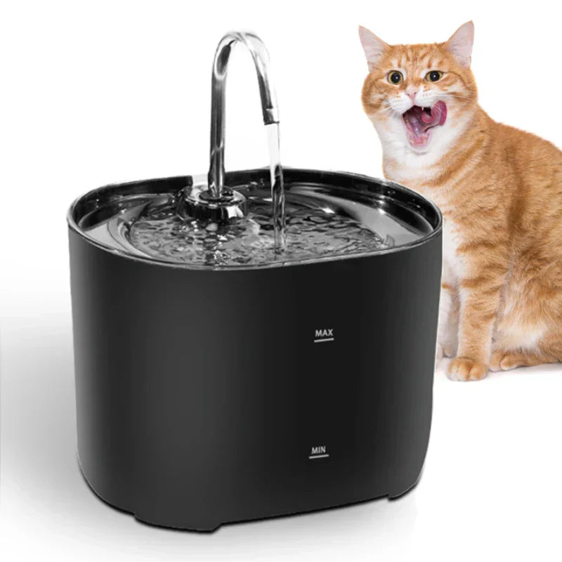 Stainless Steel Pet Water Fountain Stainless steel automatic pet water fountain with cycle filters and ultra-silent pump, designed for cats and dogs to ensure fresh drinking water.