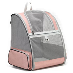 "Breathable canvas cat backpack with mesh panels for airflow and comfort"