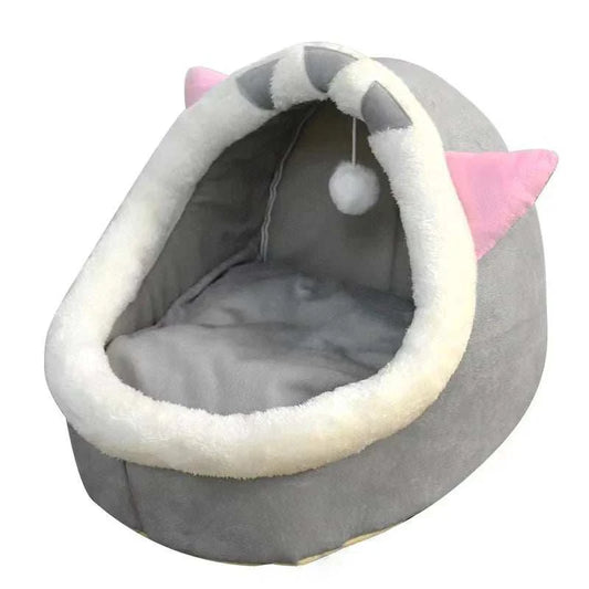 Warm & cozy pet basket cave for cats and small dogs.