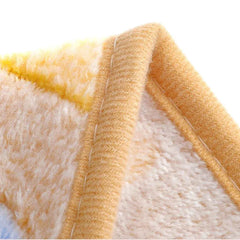 Flannel paw print pet blanket with soft, warm, no-shed design for cats and dogs.