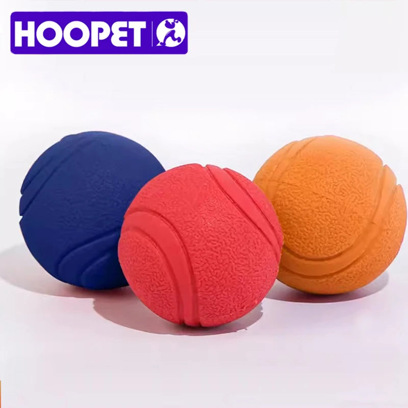 "HOOPET rubber ball dog toy in red color, designed for durable play"
