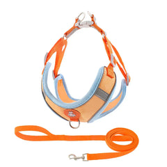-Pull Reflective Dog Harness & Leash Set - Adjustable & Breathable No-pull reflective dog harness and leash set with adjustable straps and breathable material, ideal for safe, comfortable walks with dogs or cats.