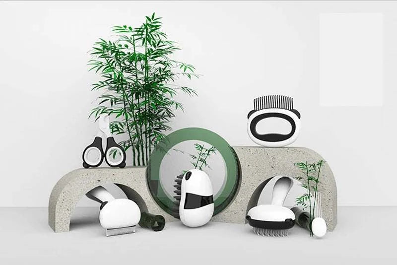 "7-in-1 pet grooming tool for cats and dogs, combining shedding control and hair removal features"