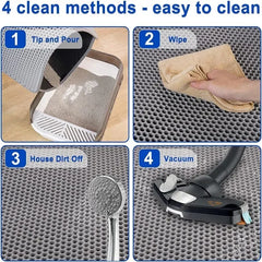 "Waterproof double layer cat litter mat with non-slip and easy-to-clean design"