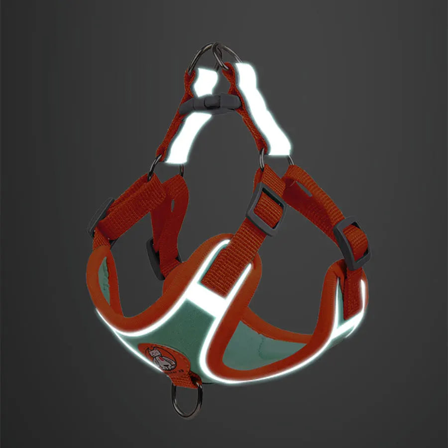 -Pull Reflective Dog Harness & Leash Set - Adjustable & Breathable No-pull reflective dog harness and leash set with adjustable straps and breathable material, ideal for safe, comfortable walks with dogs or cats.