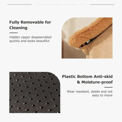 Foldable pet house with removable, washable dog bed; anti-skid moisture-proof base. Ideal for cats and small dogs.