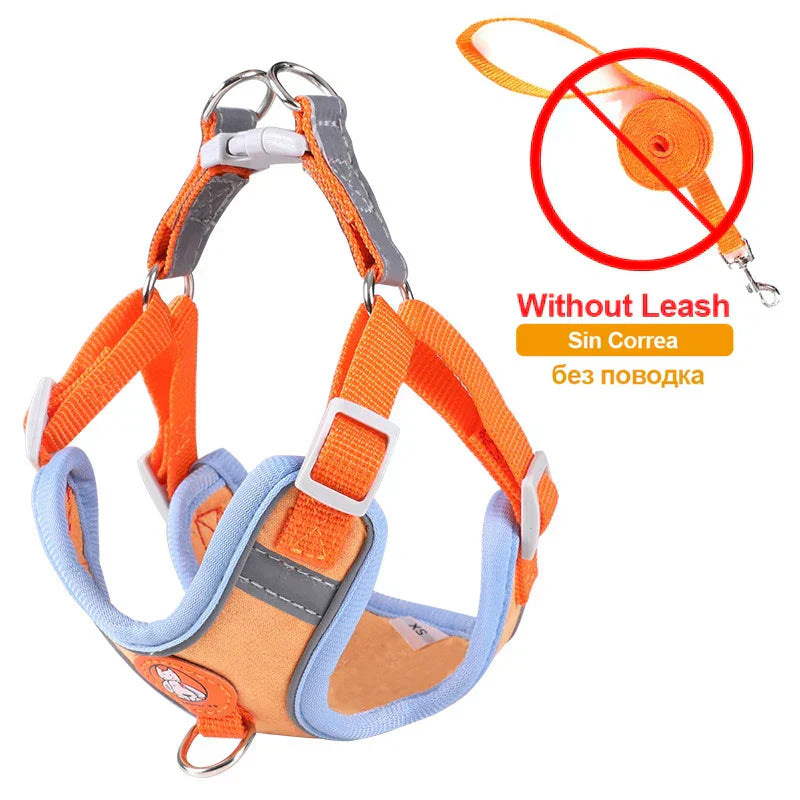 -Pull Reflective Dog Harness & Leash Set - Adjustable & Breathable No-pull reflective dog harness and leash set with adjustable straps and breathable material, ideal for safe, comfortable walks with dogs or cats.