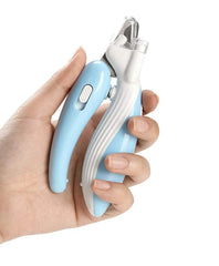 Professional pet nail clippers with LED light and ergonomic handle for safe grooming.