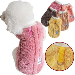 Soft fleece dog clothes for winter, warm pullover sweater for small dogs and cats, available in multiple colors.