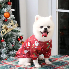 Pet Clothing Pet Dogs Cats Home Clothes Plush Christmas Autumn and Winter Atmosphere Clothing Small and Medium-sized Dogs