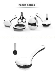 "7-in-1 pet grooming tool for cats and dogs, combining shedding control and hair removal features"