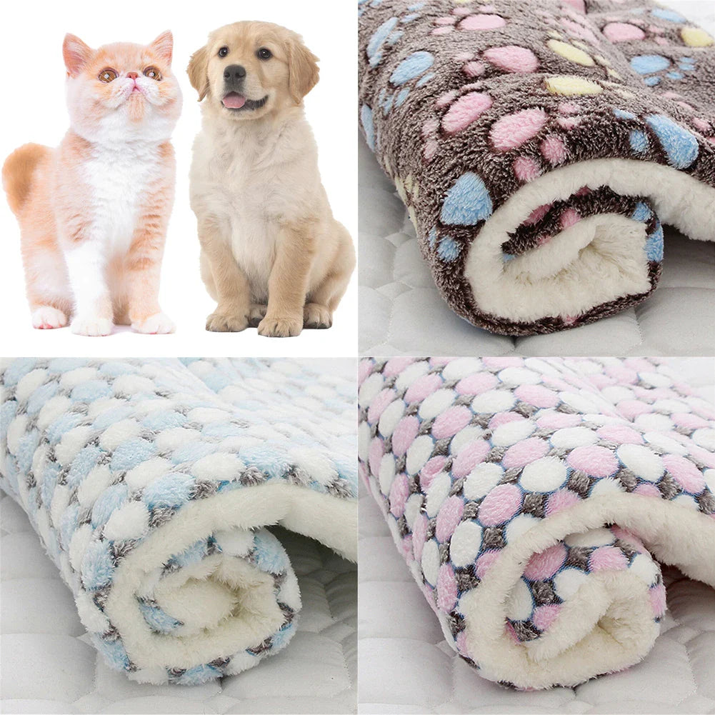 Winter dog and cat sleeping mat, thickened blanket, cozy pet bedding.