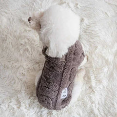 Soft fleece dog pullover sweater for small dogs, perfect for winter warmth.