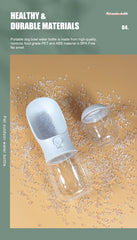 "2-in-1 portable pet water and food dispenser bottle, 300ml, for dogs and cats on the go"