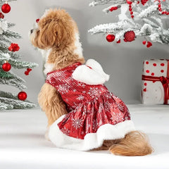 New Pet Clothes Christmas Snow Princess Skirt Dog Clothing Cat Christmas Party