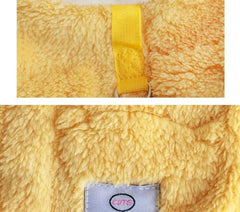Soft fleece yellow dog pullover, warm pet sweater for small dogs and cats.