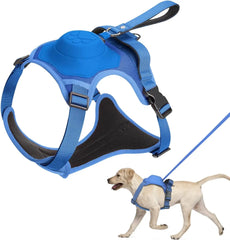 Dog Harness and Retractable Leash Set with adjustable, breathable design and anti-burst safety features.

