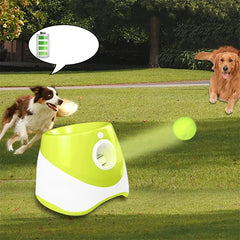 "Automatic dog tennis ball launcher for interactive play"
